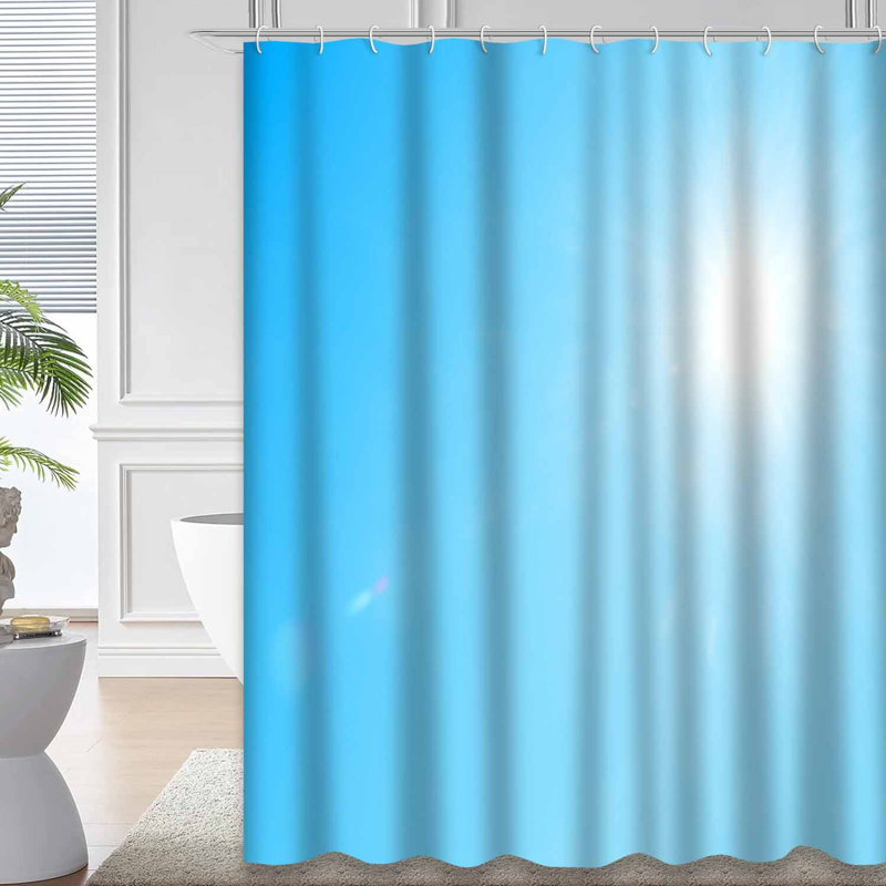 Rideau de douche bleu imperméable, rideaux de douche pour la salle de bain avec 12 crochets, 72" L x 72" W