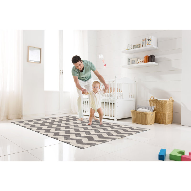 Tapis de jeu en mousse à motif en zigzag