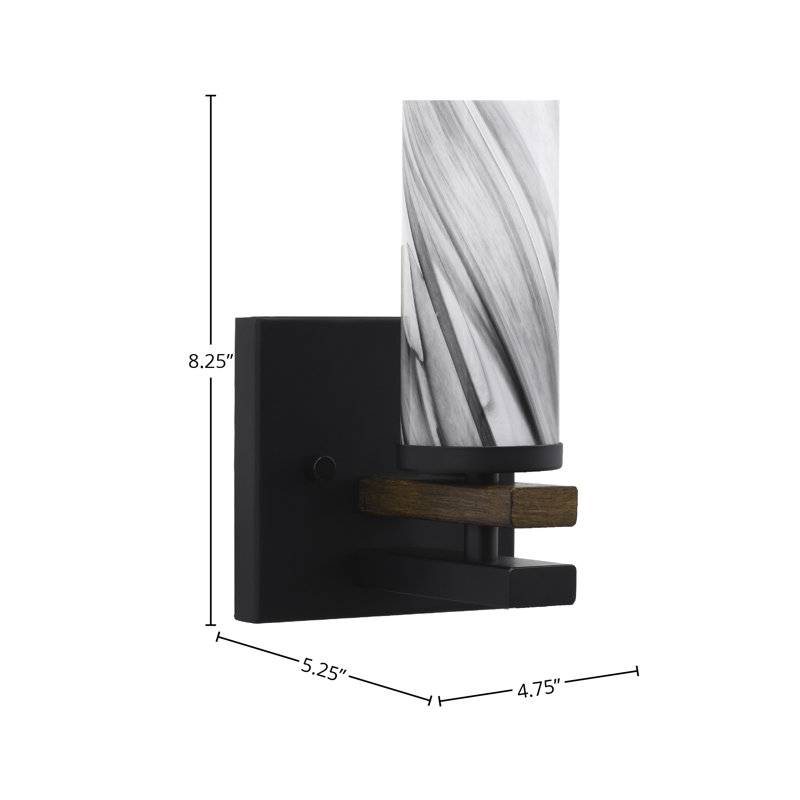 Applique murale Belmont, Noir mat/brun