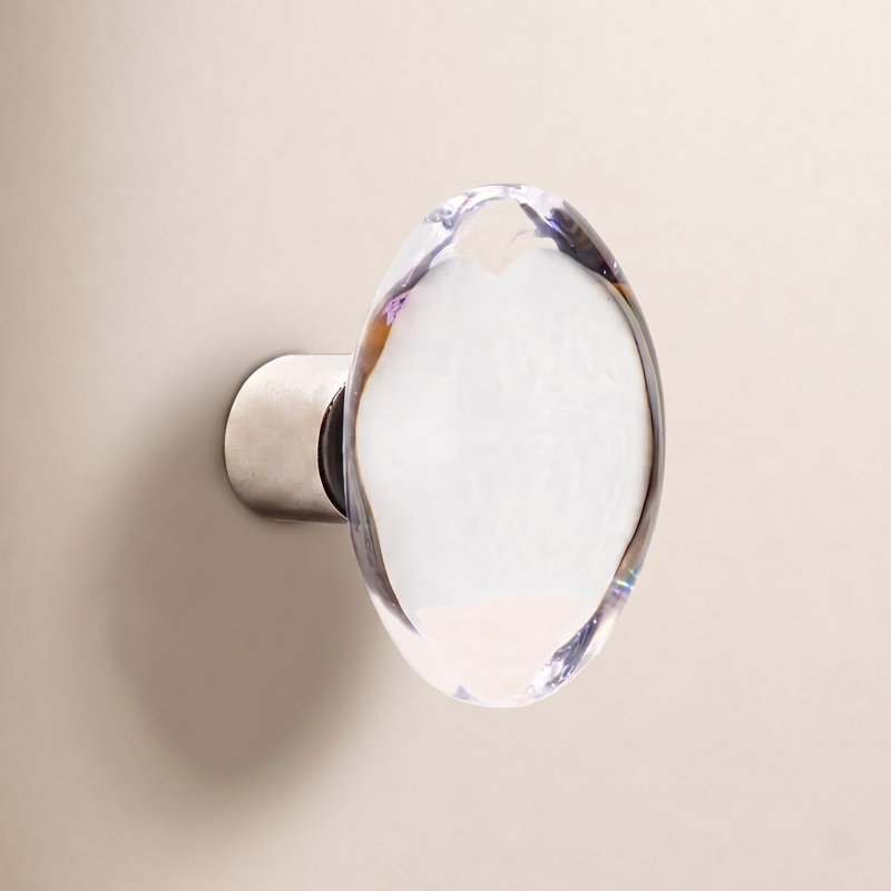 Crystal Bronze Oval Knob, White Bronze Brushed