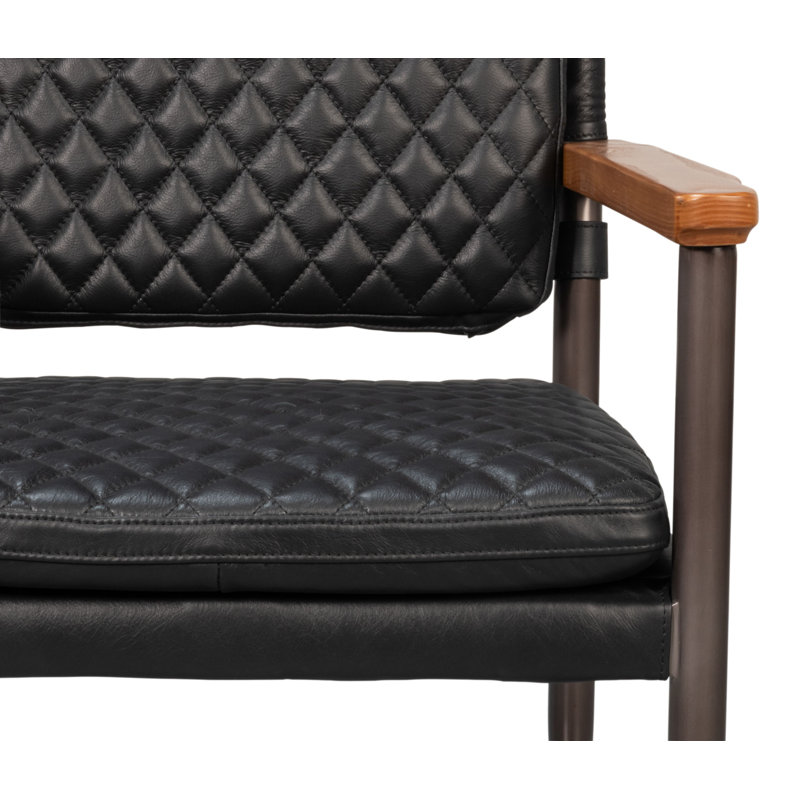 The Harley Leather Arm Chair, Onyx Black
