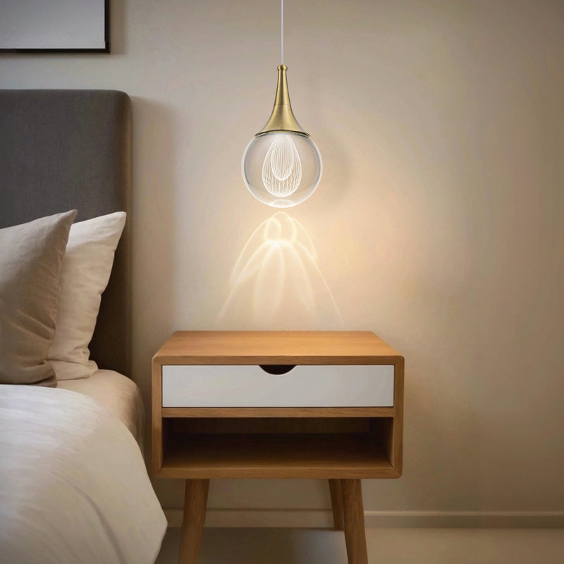 Luminaire suspendu 1 lumière DEL 4500K, Doré