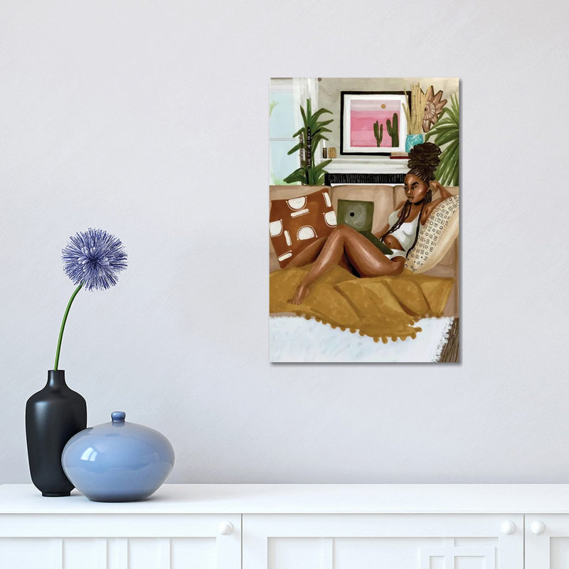 Afrocentric Scroll - Impression sur toile tendue, H 18 po x l 12 po x P 1,5 po