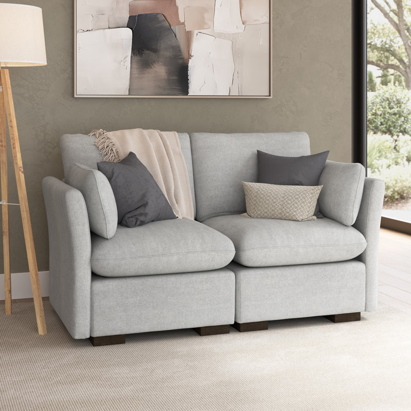 Stedman Modular 2-Seater Loveseat, Living Room Furniture, Dove Gray, 36.61" H x 68.12" W x 35.83" D