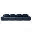 Canapé modulaire moderne de 153 po pour le salon, tissu 4 places avec siège profond, passepoil perlé, conception à boucles, sans assemblage, conception antidérapante, bleu-1407075488-1407075489-1407075499