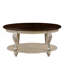 Table basse ovale, table basse à 2 niveaux avec tablette de rangement ouverte, table centrale-131941762
