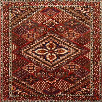 Tapis traditionnel rouge / crème