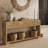 70.8-Inch Long Console Table With 3 Drawers, Farmhouse Narrow Entryway Table For Hallway, Entry, Behind Couch, Sofa, Entrance, Living Room, Foyer With 2-Tier Shelves, Light Brown-414445412