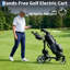 Chariot de golf électrique avec télécommande, batterie lithium 265 Wh, portée de 27 trous, double moteur, capacité de franchissement de pentes jusqu'à 25°, étanchéité IP55, capacité de charge de 32 kg, chariot de golf pliable
