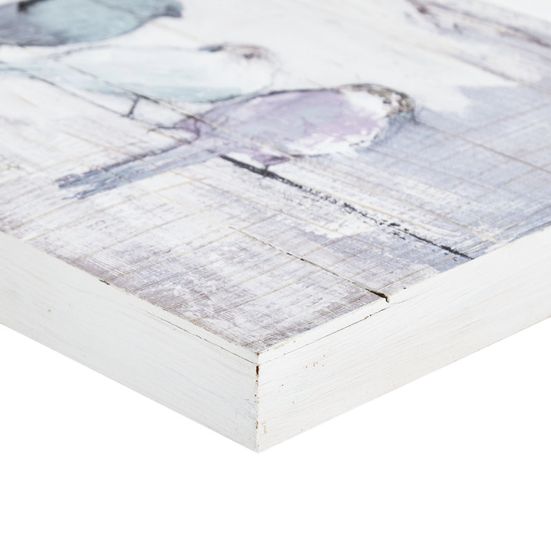Décoration murale en planches de bois l 30 po x H 12 po x P 1,5 po, peinte à la main en gris et blanc, style rustique, pièce d'art Summers, avec bords délavés blancs, œuvre