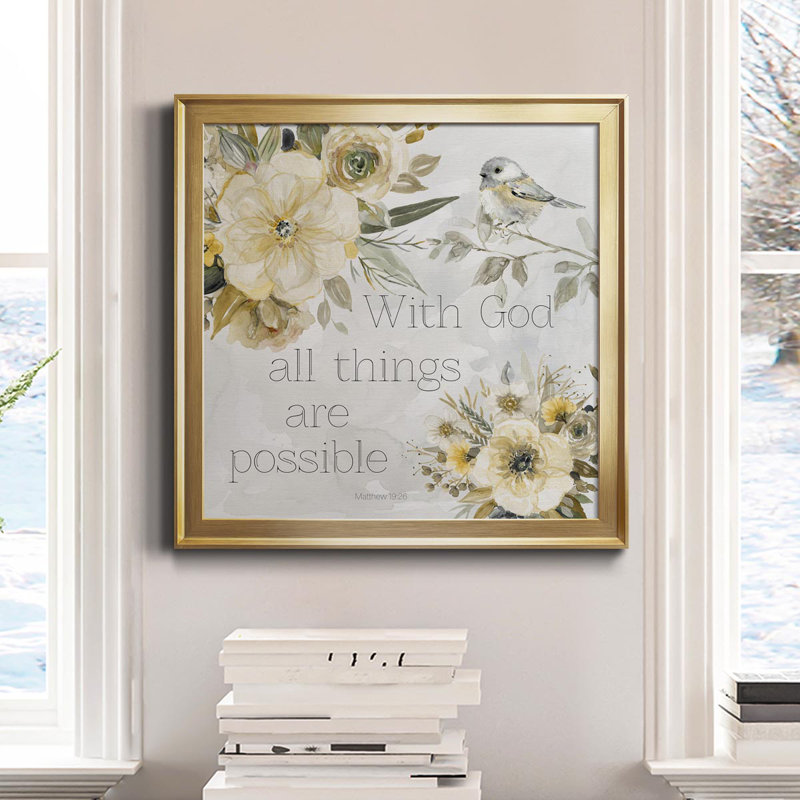 " Sunny Scriptures II " Painting Print, Gold, 30.5" H x 30.5" W x 1.5" D