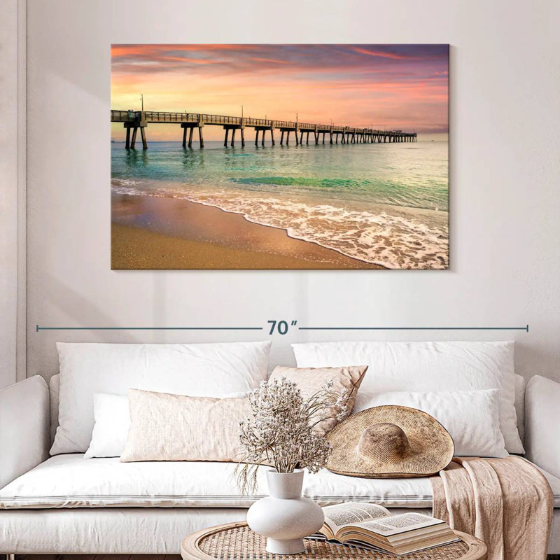 Aletra Beach Pier Sunrise South Florida, H 32 po x l 48 po