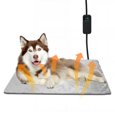  All-weather Guard Outdoor Dog Heated Pad With Chew-resistant Cable & Machine Washable Cover, Grey, Jumbo: 24 X 36-in