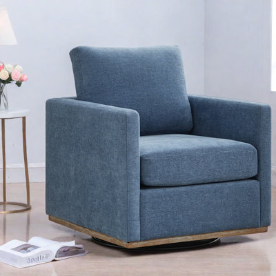 Chaise longue pivotante en chenille bleue 30,5 po pour la maison