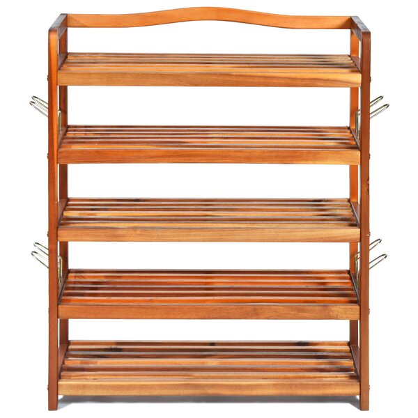 Bay Isle Home 18 Pair Solid Wood Shoe Rack & Reviews | Wayfair