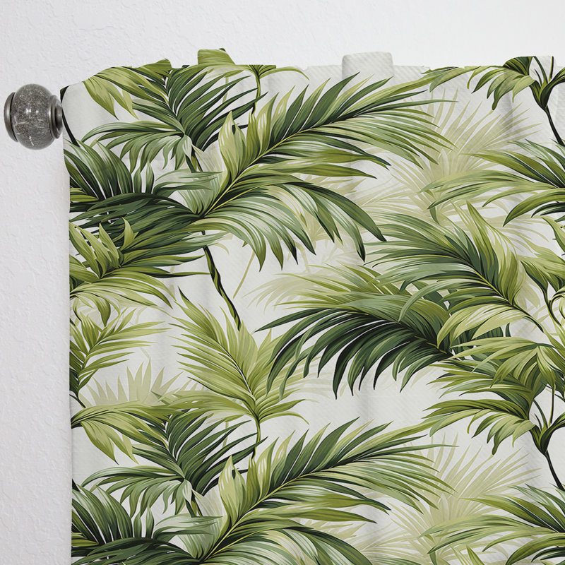 Vintage Palms Ii Tropical Pattern I - Tropical Curtain - Velvet Room Darkening - 1 panel, 52" W x 84" L