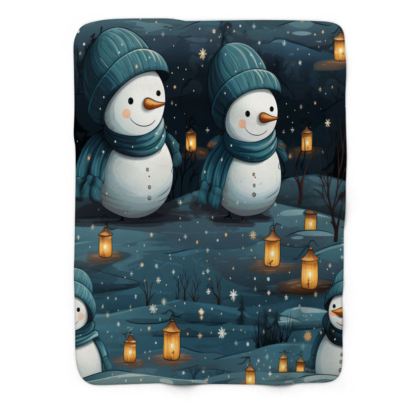 Frosty Charm - 1 pièce Sherpa Premium, L 60 po x L 80 po