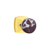 Emtek Select Privacy Knobset w/ Urban Modern Rosette & Conical Stem, Rosso Levanto Marble Knob (CF)