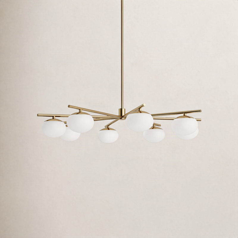 Vibi 8-Light Chandelier, Laiton bruni