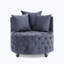Chaise pivotante rembourrée et capitonnée en velours-951953039