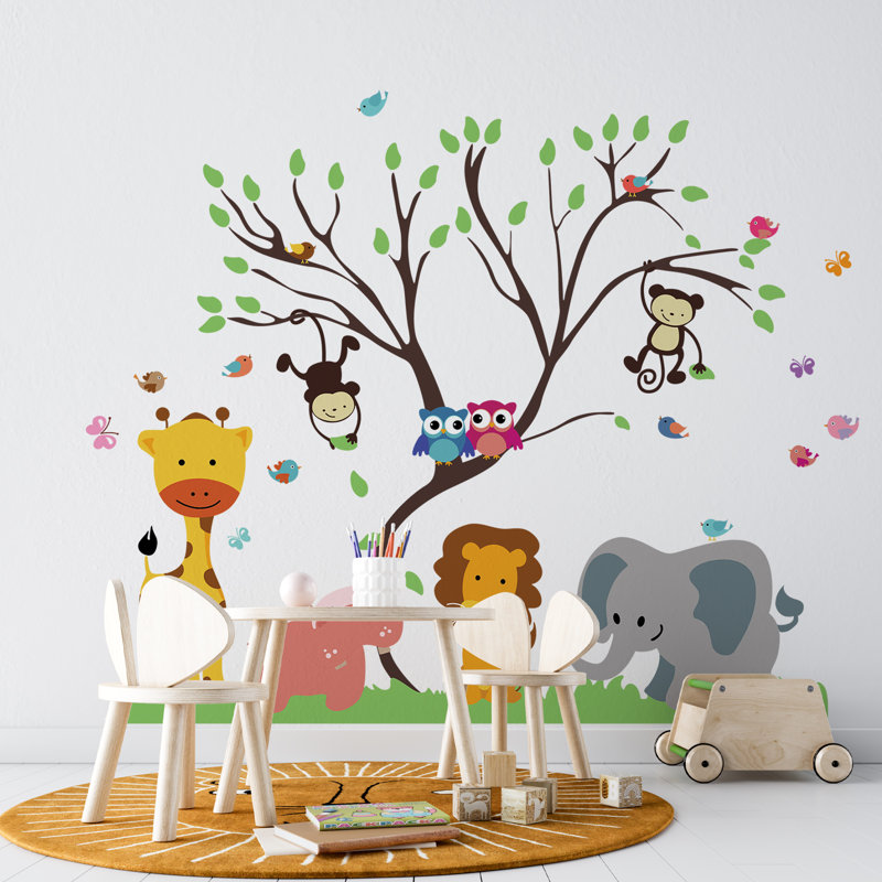 Monkey Animal Forest Tree Kids Wall Sticker