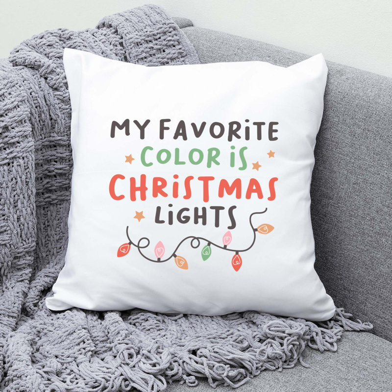 ChristmasCuteQuotes-10 Reversible Throw Pillow, 16" x 16"