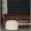 Pouf, repose-pieds de chambre à coucher semi-arrondi 100% coton moderne - 21 x 21 x 18 | Beige | Coton-1930405604