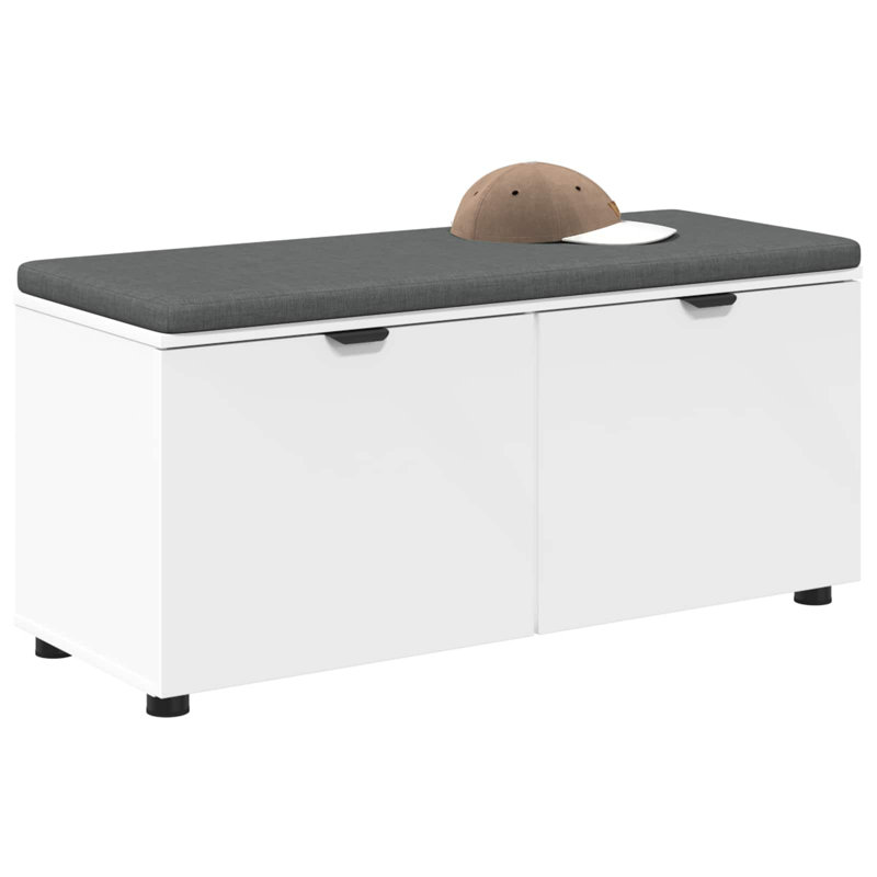 Storage Bench, 46cm H x 100cm W x 38cm D, White