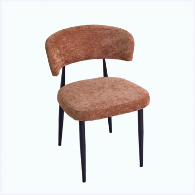 Ensemble de 2 chaises de salle à manger brun moderne, chaises de salle à manger rembourrées en cuir épais avec dossier ergonomique incurvé, assemblage facile, chaises d'appoint pour restaurants familiaux, cafés, tavernes