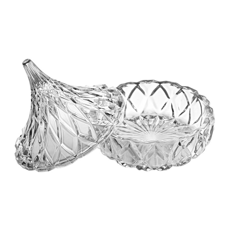 Clear Glass Diamond Hershey's Kiss Candy Jar