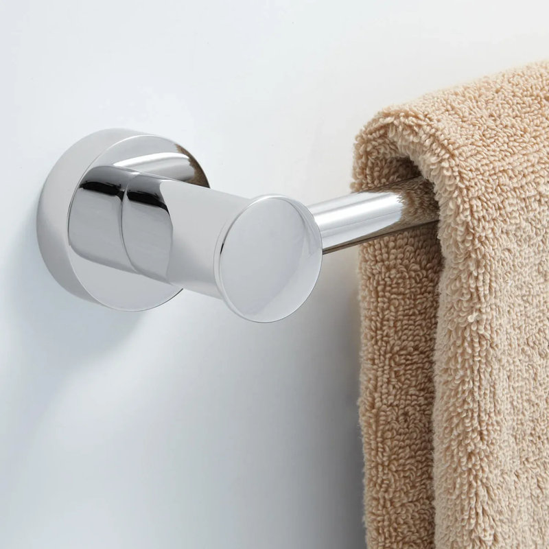 24" Prague Collection Wall-Mount Towel Bar, Chrome, 2" H x 25.75" W x 3" D