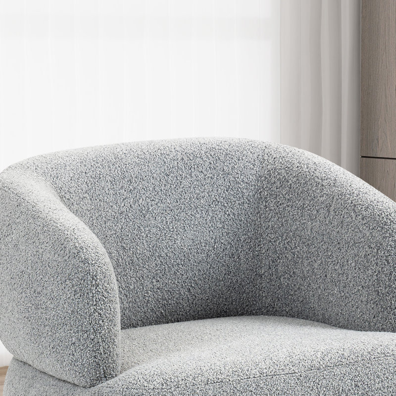 Fauteuil demi-tonneau pivotant rembourré, Grey