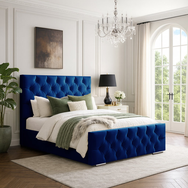 Bollman Upholstered Bed, Double (4'6), Marine