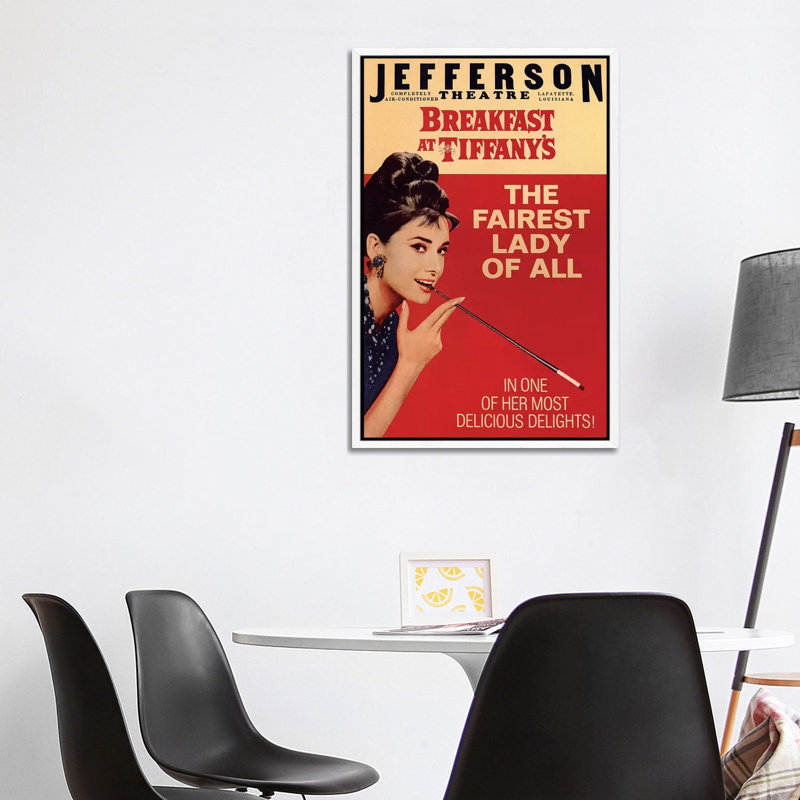 Breakfast At Tiffany's Film Poster (Jefferson Theatre Edition) by Radio Days - Print on Canvas, 101.6 cm H x 66.04 cm W