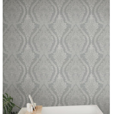 Grass Cloth Damask Roll