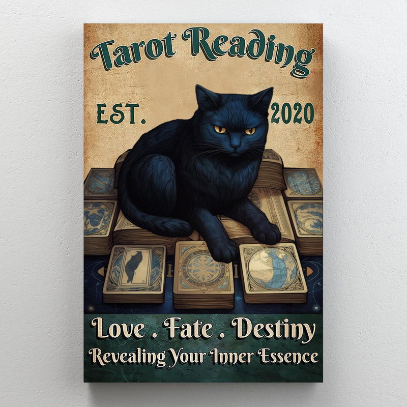 Tarot, lecture sur toile, impression, H 36 po x l 24 po x P 1,25 po