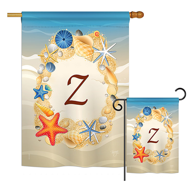 Ensemble de drapeaux verticaux en polyester à 2 côtés Renteria Summer G Initiales Impressions, Z