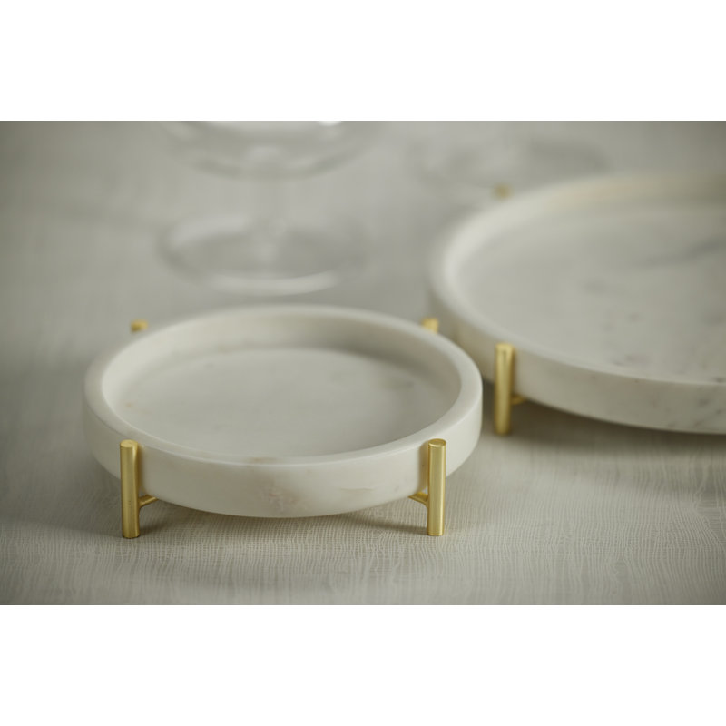 Rodrigue Marble Tray, 1.75" H x 8" W x 8" D