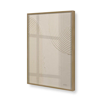 Echoed Curves in Beige I Print