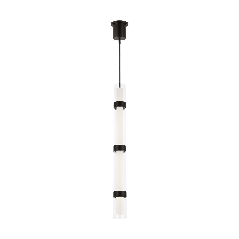 Wit 1 - Light LED Pendant, 41.9" H x 6" W x 6" D, Black
