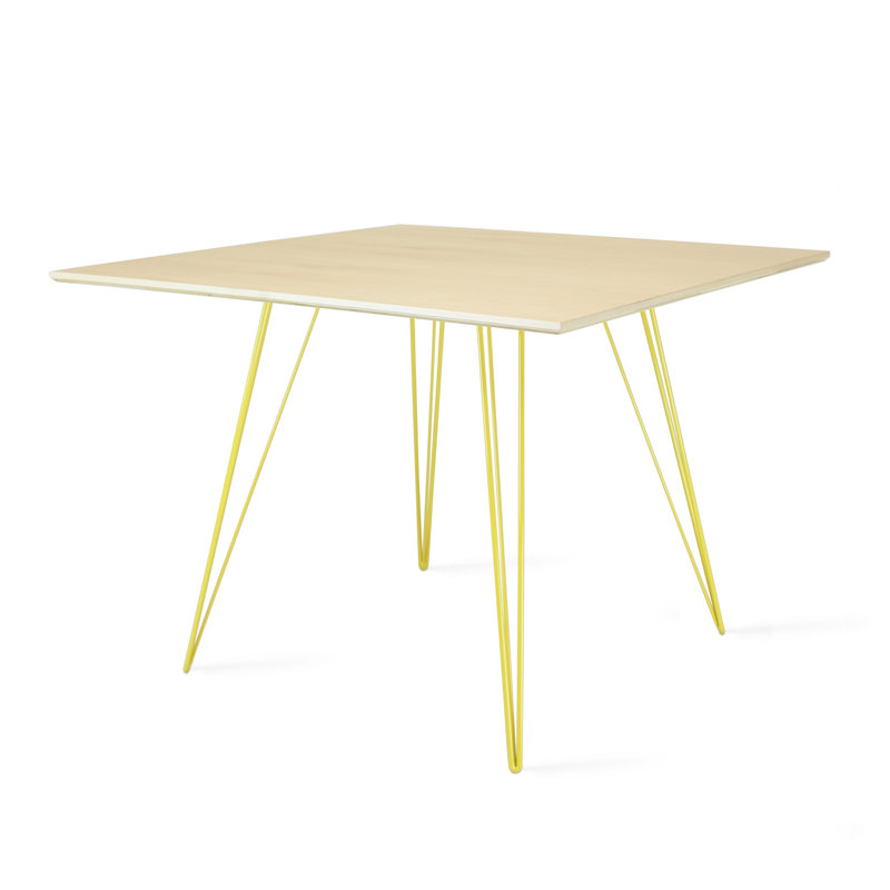 Table de salle à manger Williams, Jaune, H 30 po x L 40 po x l 40 po, Naturel