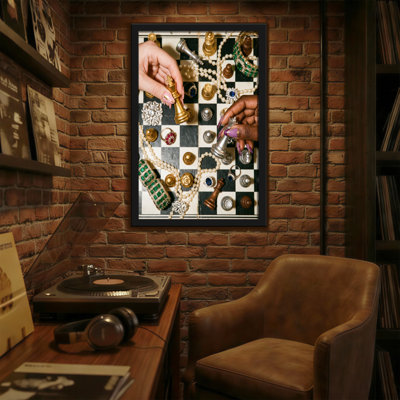 Abstract Chess Board Jewelry Hands Luxury Fashion Artistic Design