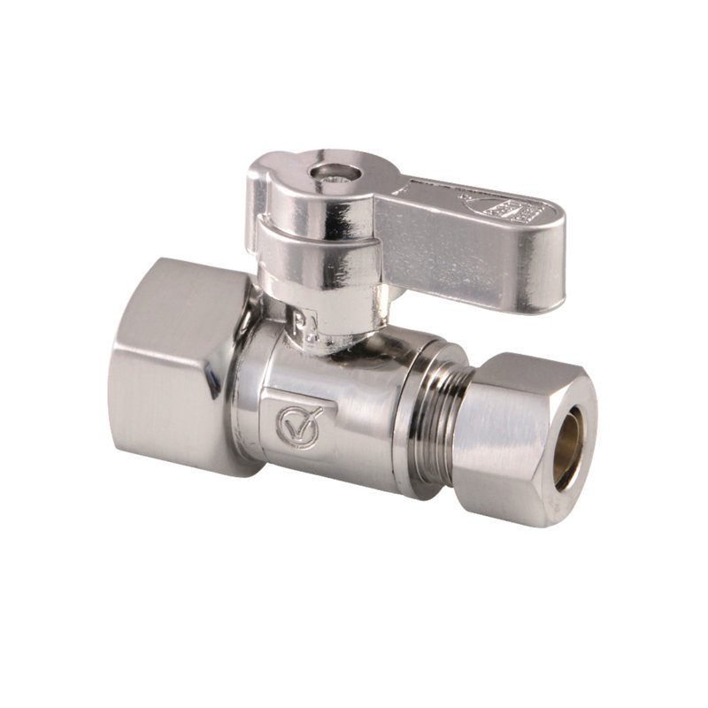 Valve d'arrêt droite Comp, Nickel brossé