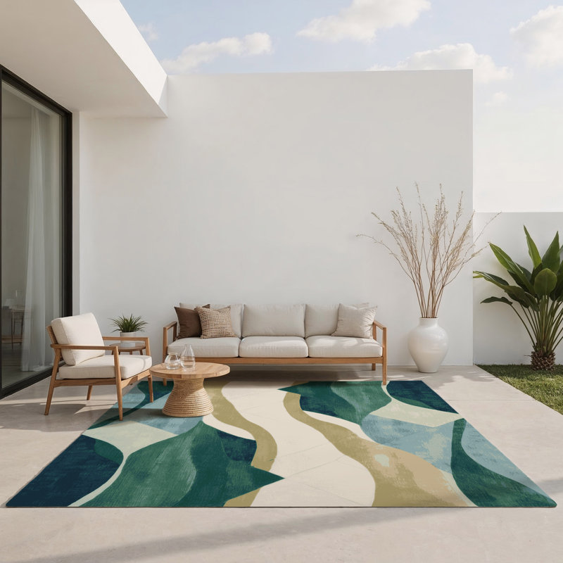 Zenith Spiral Indoor And Outdoor Area Rug, Rectangle 4' x 6'