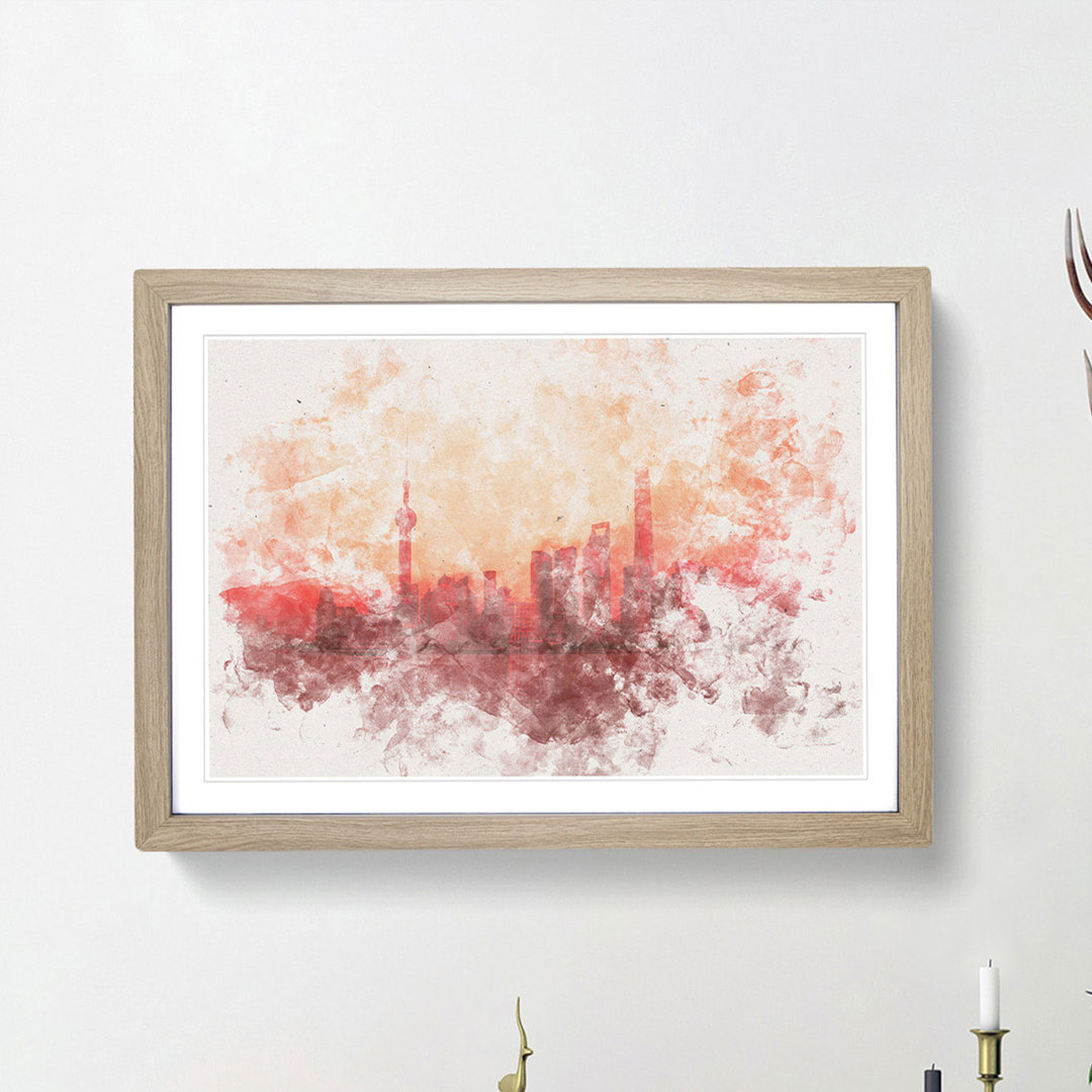 The Shanghai China Skyline - Picture Frame Painting Print