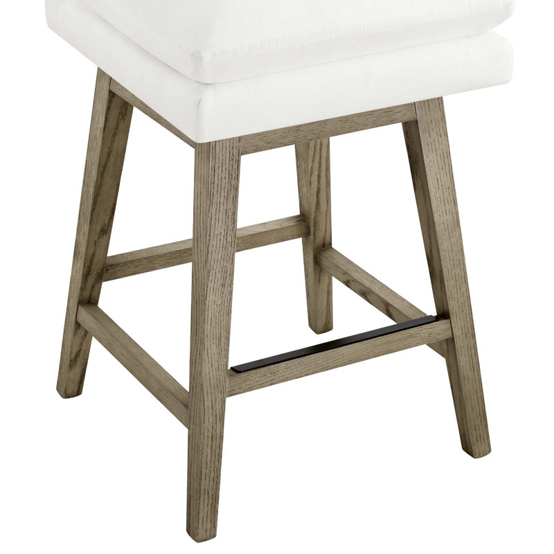 Tabouret de comptoir pivotant Bethea, Tweed perlé Prestige