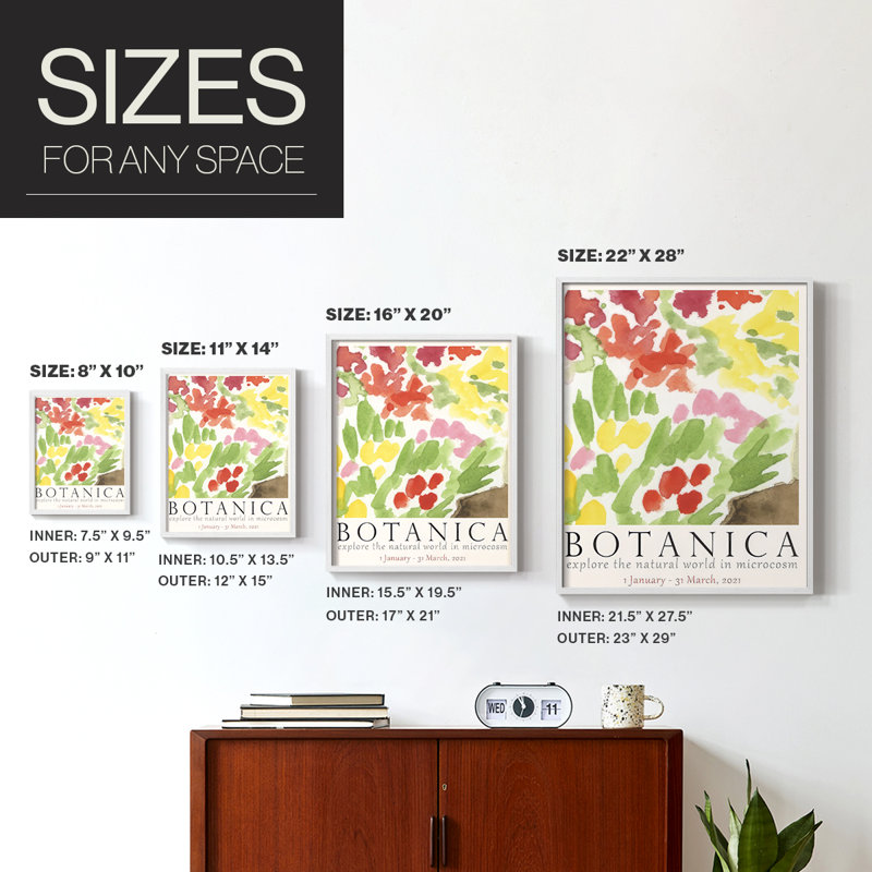 Affiche d'exposition botanique IV - Botanica, H 11 po x l 9 po, Blanc