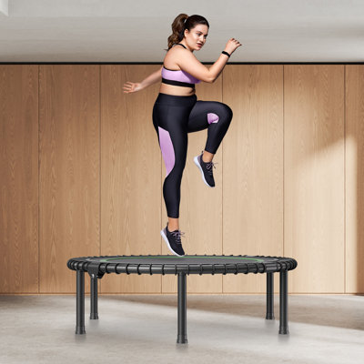 40" Foldable Mini Fitness Trampoline Adults Indoor Exercise Rebounder