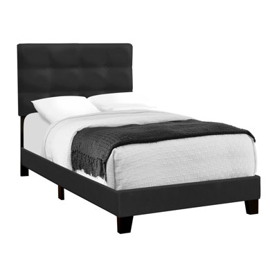 Black Velvet Upholstered Twin Bed Frame - Transform Your Bedroom Youthful And Comfortable For