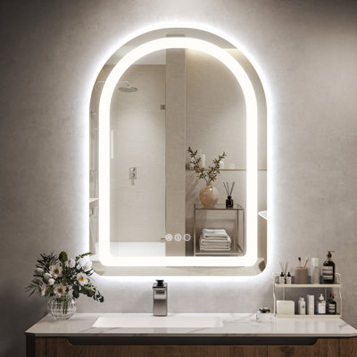 20x28 in. Arch LED Bathroom Mirror – UL Listed, Anti-Fog